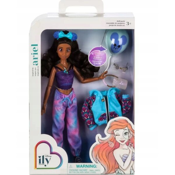 Bambola Ariel Disney ILY 4EVER Sirenetta per Bambini di 3 Anni in Plastica e Tessuto