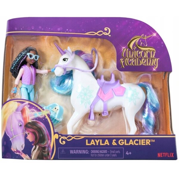 Einhorn-Akademie: Layla-Puppe und Gletscher-Einhorn-Set mit Zubehör
