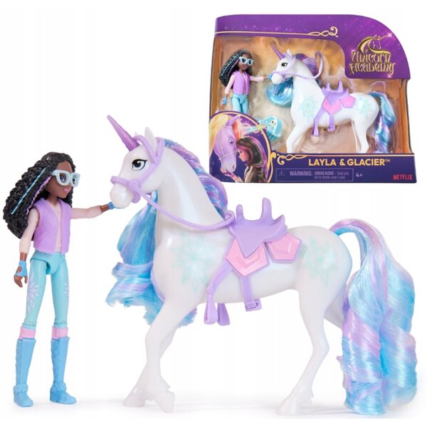 Einhorn-Akademie: Layla-Puppe und Gletscher-Einhorn-Set mit Zubehör