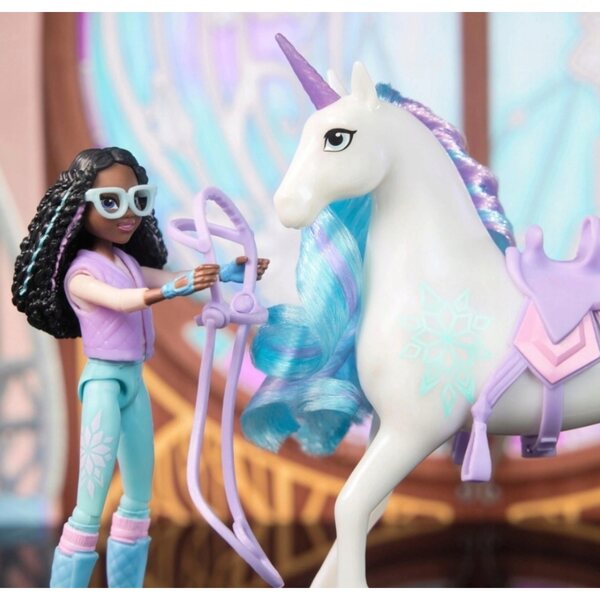 Einhorn-Akademie: Layla-Puppe und Gletscher-Einhorn-Set mit Zubehör