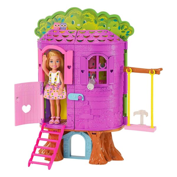 Barbie Chelsea mit Baumhaus, Zubehör und Welpe für Kinder ab 3 Jahren