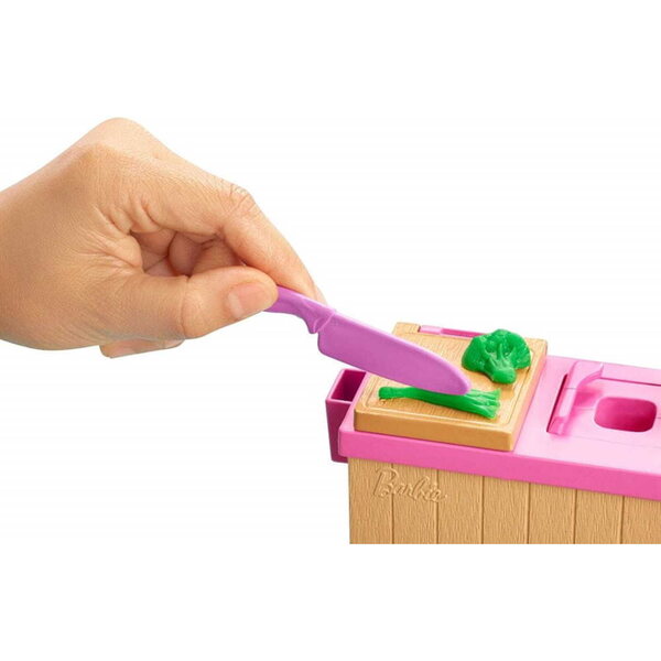 Barbie GHK43 33 cm mit Domowy Makaron Set, kreatives Spielzeug für Kinder