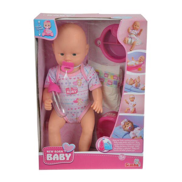 Bambola New Born Baby Simba 38 cm con Accessori - Bambola Bobas per Bambine 3+