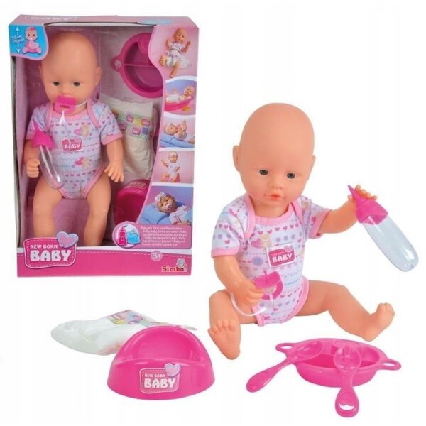 Bambola New Born Baby Simba 38 cm con Accessori - Bambola Bobas per Bambine 3+