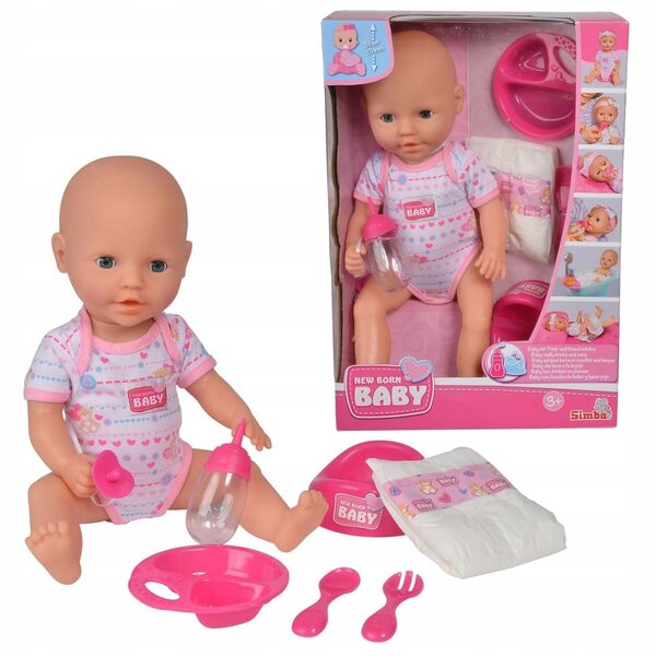 Bambola New Born Baby Simba 38 cm con Accessori - Bambola Bobas per Bambine 3+