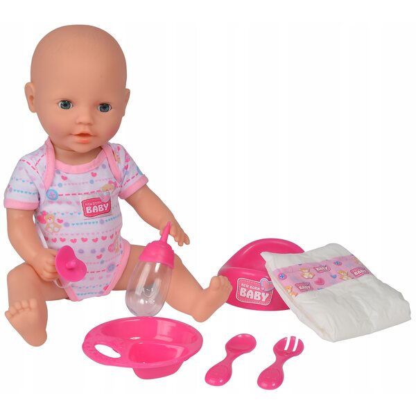 Bambola New Born Baby Simba 38 cm con Accessori - Bambola Bobas per Bambine 3+