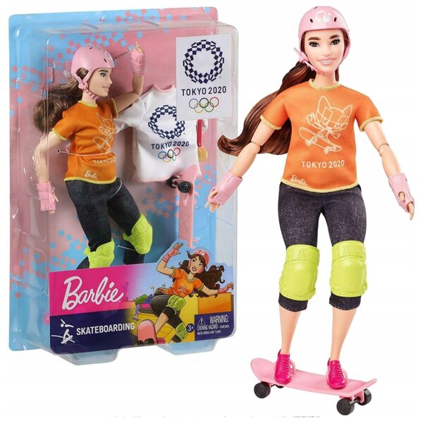 Barbie Lalka Olimpijka Skateboarding GJL78