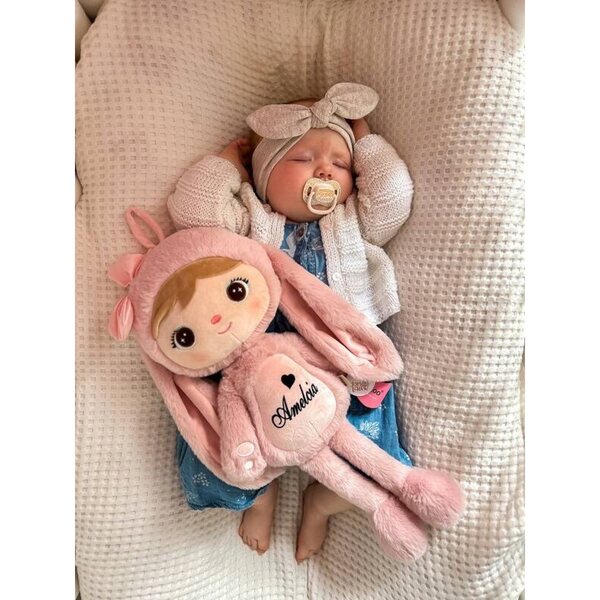 Metoo Krolisia rosa 50 cm mit personalisiertem Namen und Geburtsdaten