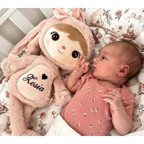 Metoo Krolisia rosa 50 cm mit personalisiertem Namen und Geburtsdaten
