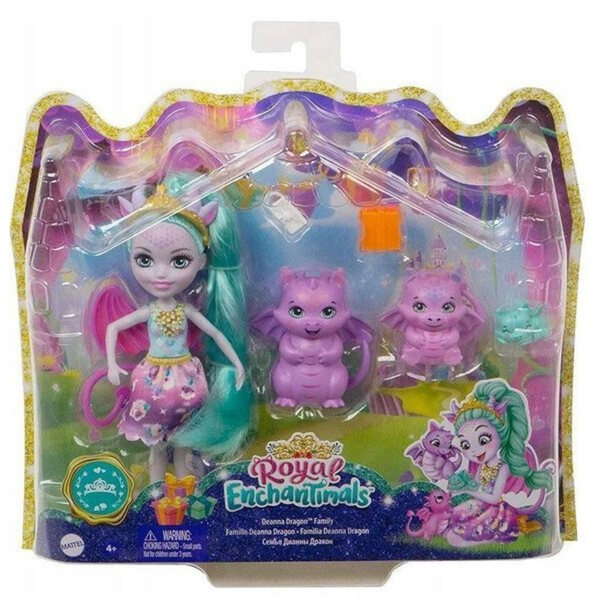 Enchantimals Rodzina Wielopak Smoki – Set mit 2 Puppen mit Drachenfreunden für Kinder ab 4 Jahren