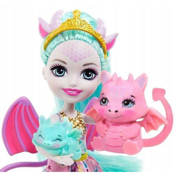 Enchantimals Rodzina Wielopak Smoki – Set mit 2 Puppen mit Drachenfreunden für Kinder ab 4 Jahren