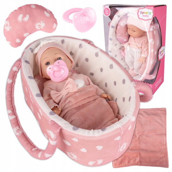Baby Doll 29 cm con marsupio e accessori - Set per bambine 3+