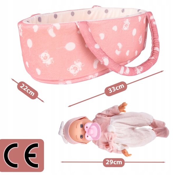 Baby Doll 29 cm con marsupio e accessori - Set per bambine 3+