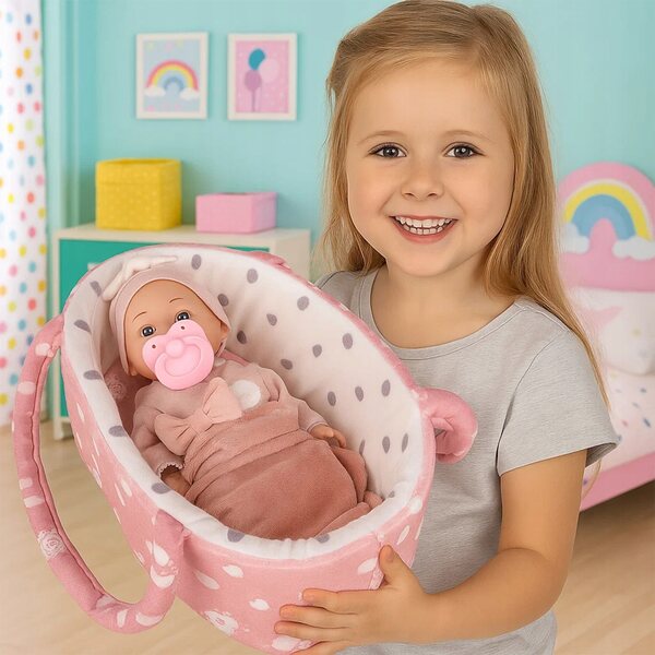 Baby Doll 29 cm con marsupio e accessori - Set per bambine 3+