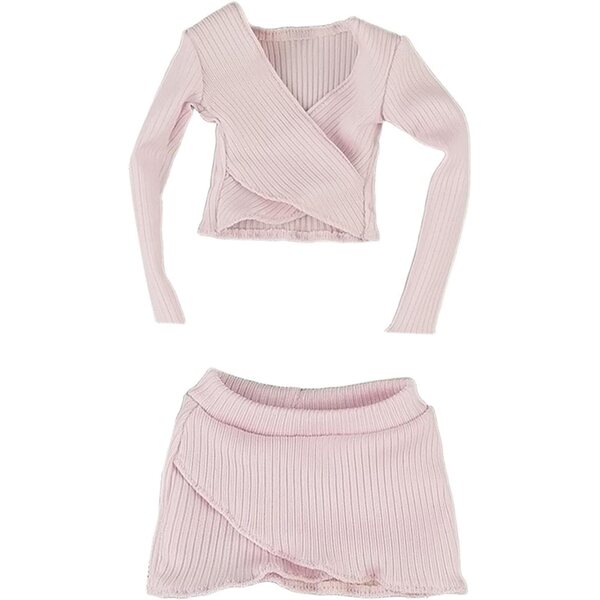 Vestiti Miniatura 1:6 per Bambole Femminili - Top e Gonna Rosa Fatti a Mano