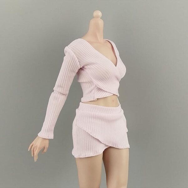 Vestiti Miniatura 1:6 per Bambole Femminili - Top e Gonna Rosa Fatti a Mano