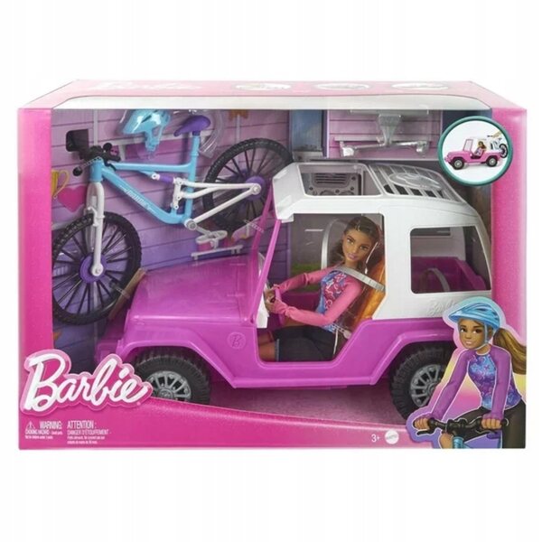Barbie Made to Move mit Jeep und Mountainbike – großes Sport-Abenteuer-Set