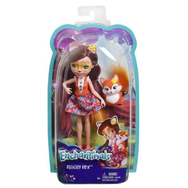 Bambola Felicity Fox e il suo Amico Animale Mattel Enchantimals 15 cm