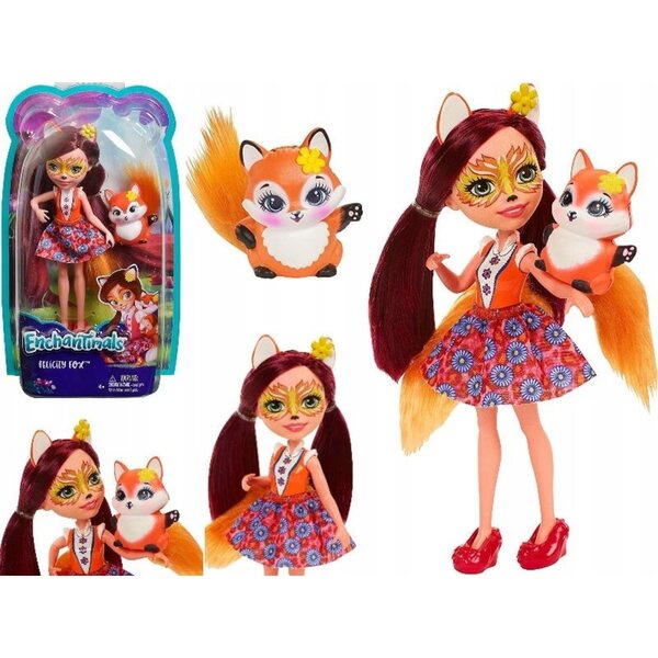 Bambola Felicity Fox e il suo Amico Animale Mattel Enchantimals 15 cm