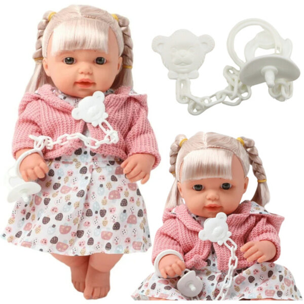 Baby Doll da 30 cm con arti mobili, ciuccio e suoni realistici