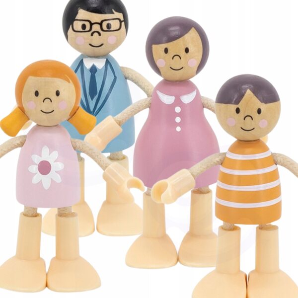 Familienset mit Viga PolarB Holzpuppen – Kreativspiel für Kinder ab 3 Jahren