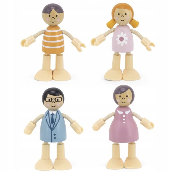 Familienset mit Viga PolarB Holzpuppen – Kreativspiel für Kinder ab 3 Jahren