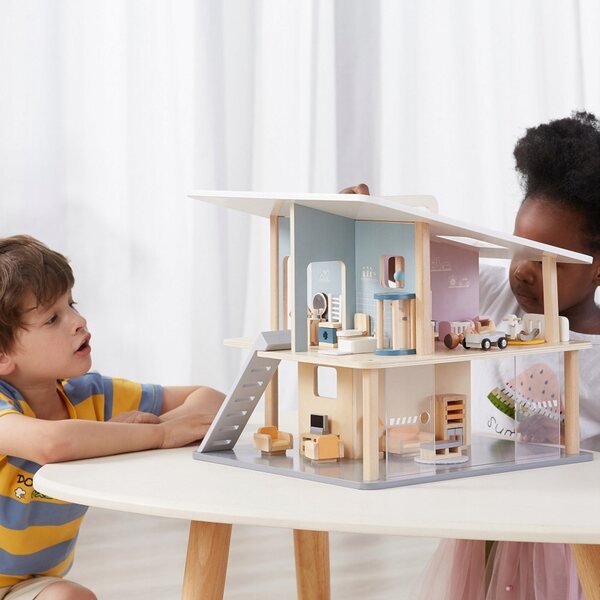 Familienset mit Viga PolarB Holzpuppen – Kreativspiel für Kinder ab 3 Jahren