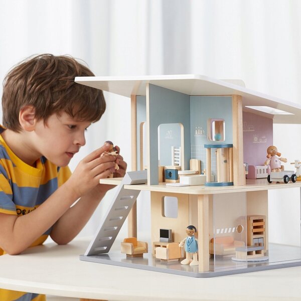 Familienset mit Viga PolarB Holzpuppen – Kreativspiel für Kinder ab 3 Jahren