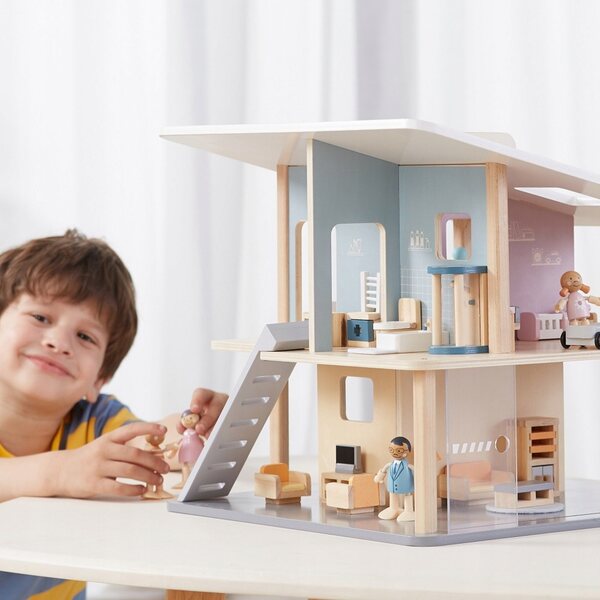 Familienset mit Viga PolarB Holzpuppen – Kreativspiel für Kinder ab 3 Jahren