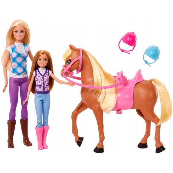 Barbie und Stacie mit Pferd – Reitunterrichtsset für Kinder ab 3 Jahren