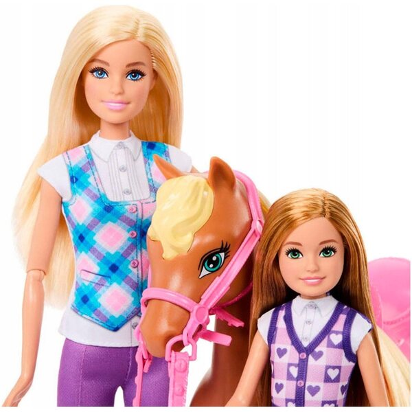 Barbie und Stacie mit Pferd – Reitunterrichtsset für Kinder ab 3 Jahren