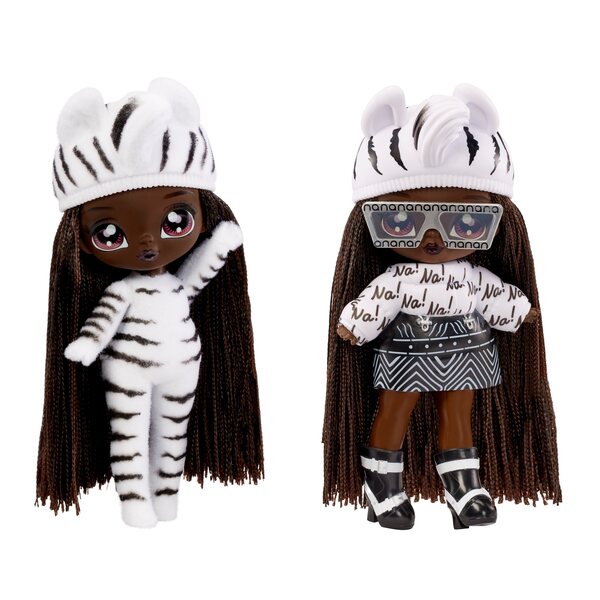 Eine Minipuppe! AN! AN! Überraschen Sie MGA Fluffy Zebra Girl mit einem modischen Animal-Outfit