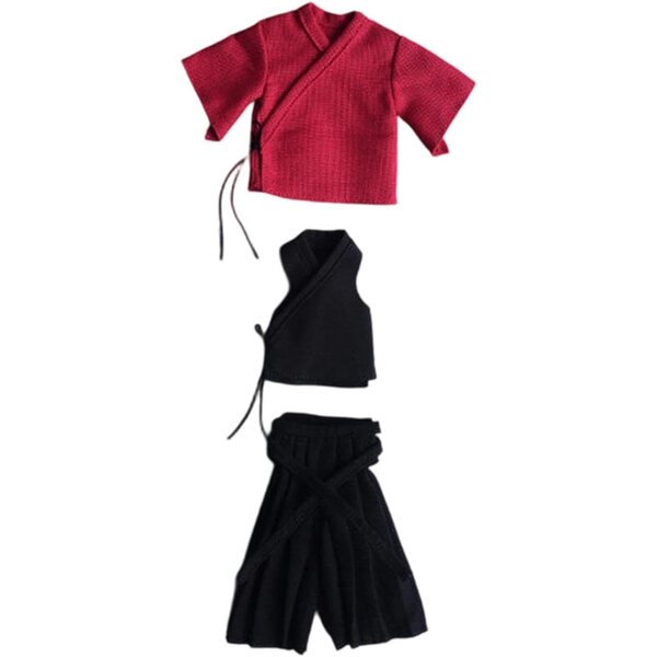 Harilla Costume Samurai 1/12 per Action Figure Maschili 6 Pollici Rosso Nero