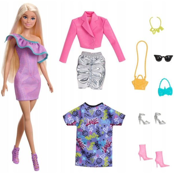 Barbie Mattel Night Fashion 33 cm – Puppe aus Kunststoff und Stoff für Kinder ab 3 Jahren
