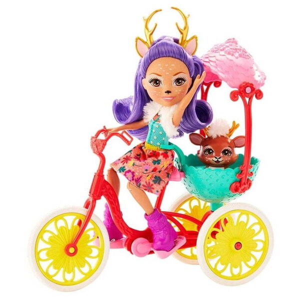 Enchantimals Danessa Hirsch mit Fahrradpuppe – Spielzeug für Kinder ab 4 Jahren