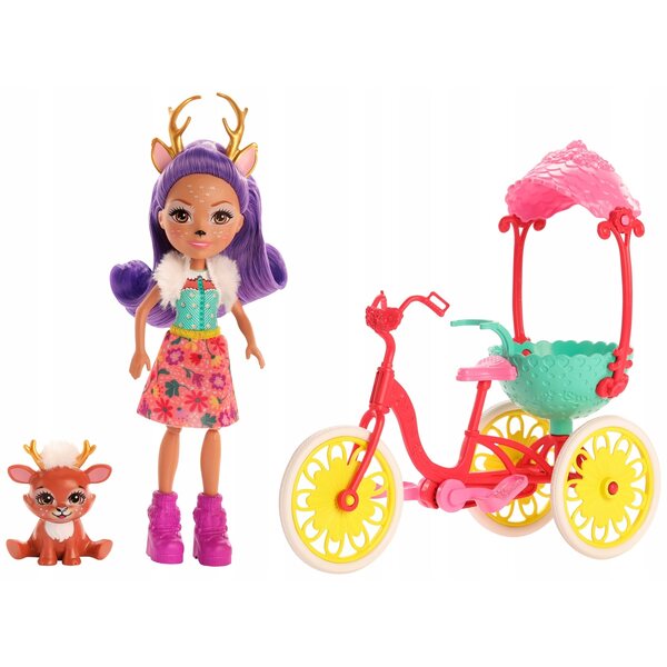 Enchantimals Danessa Hirsch mit Fahrradpuppe – Spielzeug für Kinder ab 4 Jahren