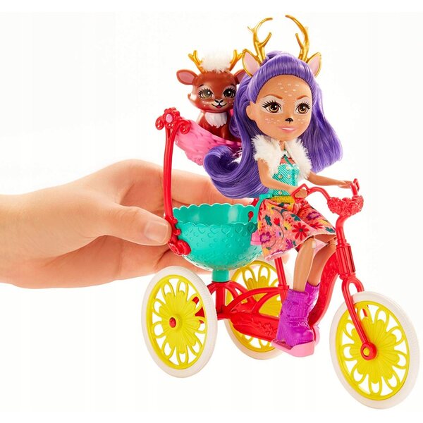 Enchantimals Danessa Hirsch mit Fahrradpuppe – Spielzeug für Kinder ab 4 Jahren