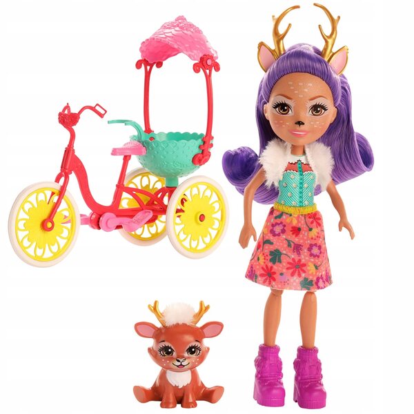 Enchantimals Danessa Hirsch mit Fahrradpuppe – Spielzeug für Kinder ab 4 Jahren
