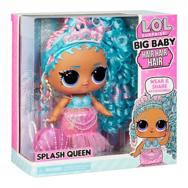 L.O.L. Überraschen Sie Big Baby Hair Splash Queen mit farbenfrohen Babyaccessoires