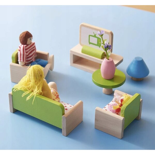 Set 7 Bambole in Legno Famiglia per Casa delle Bambole Kruzzel