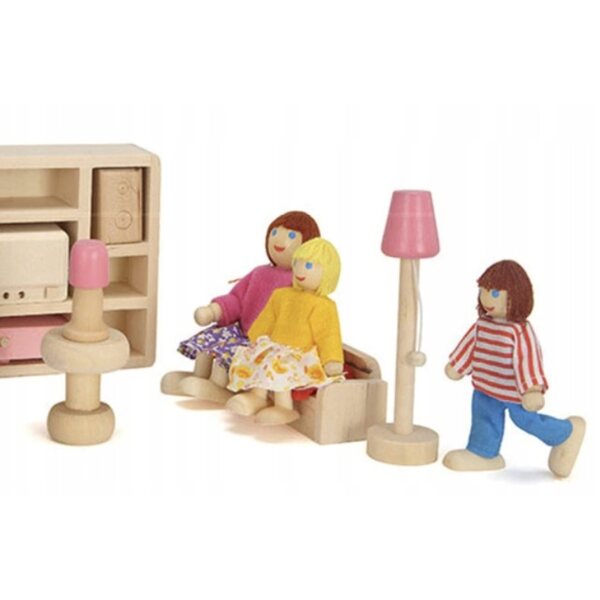 Set 7 Bambole in Legno Famiglia per Casa delle Bambole Kruzzel