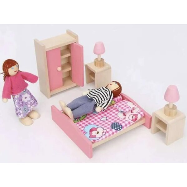 Set 7 Bambole in Legno Famiglia per Casa delle Bambole Kruzzel