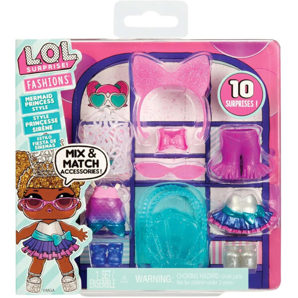 LOL Surprise Fashion Pack Zeemeerminprinses - 10-in-1 poppenkledingset