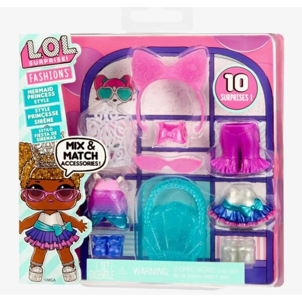 LOL Surprise Fashion Pack Zeemeerminprinses - 10-in-1 poppenkledingset