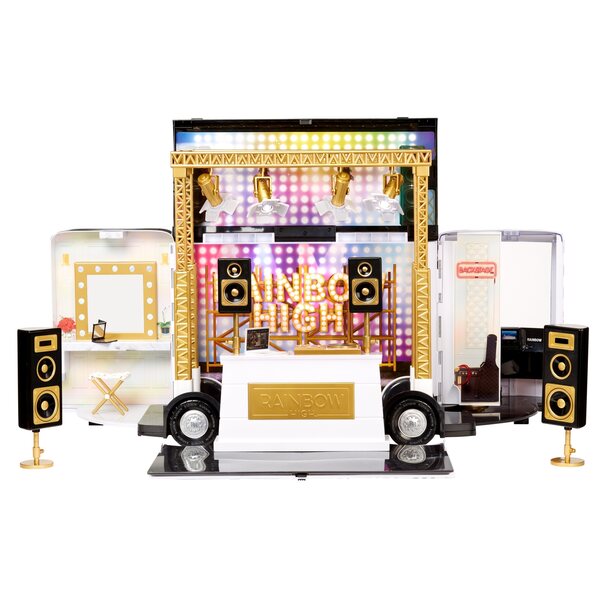 Rainbow High Vision World Tour: луксозен автобус със сцена, DJ и гардероб 4 в 1