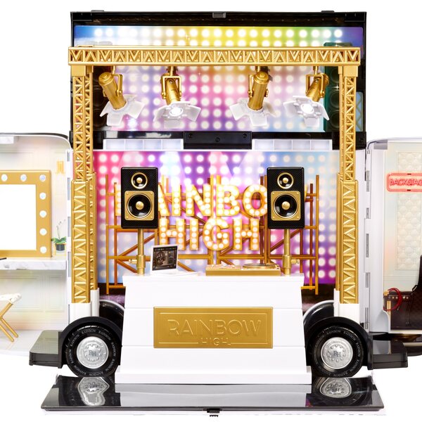 Rainbow High Vision World Tour: луксозен автобус със сцена, DJ и гардероб 4 в 1
