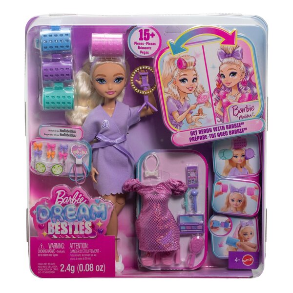 Barbie Dream Besties-Puppe mit Make-up-Zubehör und Glamour-Kleidung