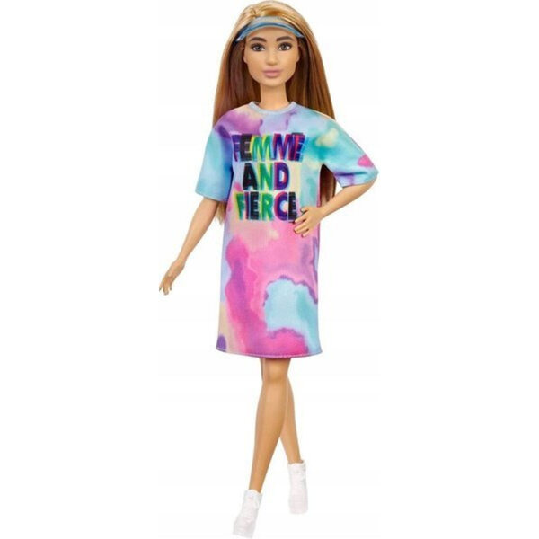 Barbie Fashionistas Modna Przyjaciolka mit Hipster-Stil, farbenfroher Kleidung und trendigen Accessoires