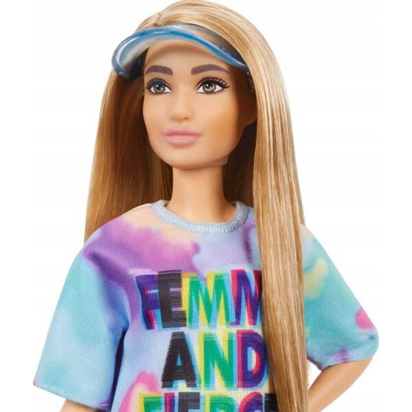 Barbie Fashionistas Modna Przyjaciolka mit Hipster-Stil, farbenfroher Kleidung und trendigen Accessoires