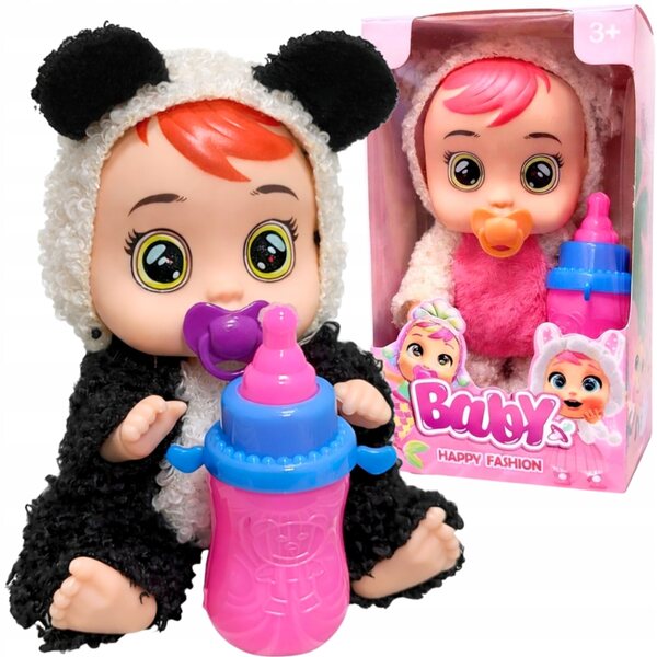 Bobas Minipuppe 13 cm mit Kleid, Flasche und Schnuller für Kinder ab 3 Jahren